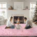 Mugorn Pink Fluffy Soft Rugs for Girls Bedroom, 8x10 Ft Large Shaggy Area Rugs - Image 4