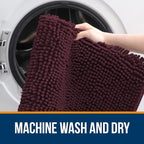 OLANLY Bathroom Rugs 34x21, Extra Soft Absorbent Chenille Bath Rugs, Rubber - Image 5