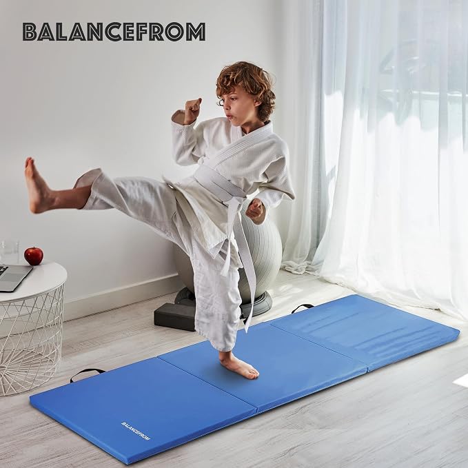 BalanceFrom 6x2 Feet 3-Panel Folding Gymnastics Mat – 1.5-Inch Thick Pad - Image 6