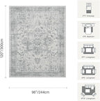 Rugxara 8x10 Washable Area Rug for Living Room, Extra Large Neutral Vintage - Image 2