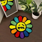 Trippy Happy Face Rug Cool Rugs Tufted Quick Dry Bath Mats by Shovagy