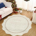 GarveeHome Scalloped Washable Round Rugs, Non-Slip Soft Round Rug 4 ft by GarveeHome