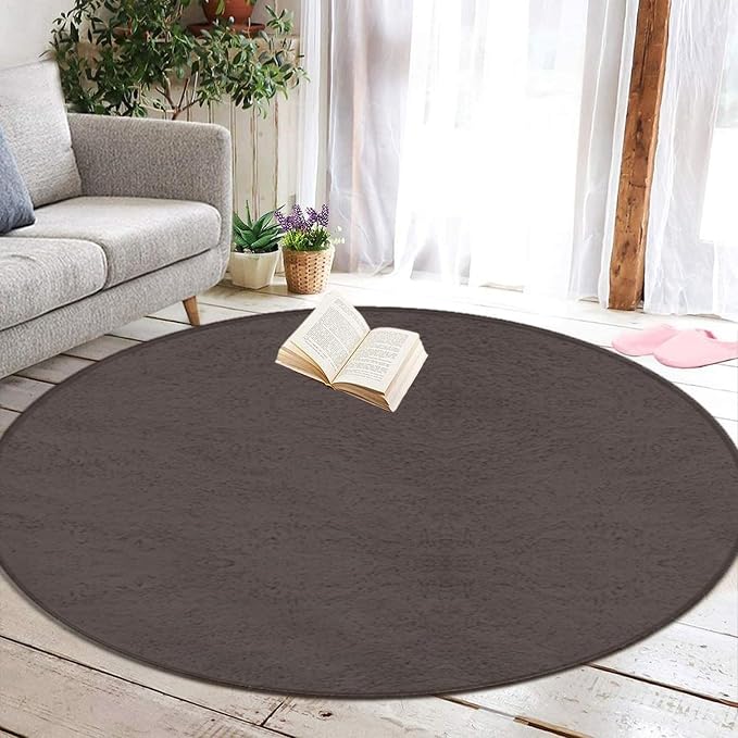 Room Sofa Yoga Soft Round Carpet, Home Decor Non Slip Kitchen Office Circle Rug - Image 5