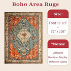 SERISSA Washable Rugs 6x9 Area Rugs, Large Non-Slip Boho Living Room Rug - Image 7