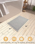 Upgraded Waffle Bath Mat, Super Absorbent Non Slip Bath Mats - Image 2
