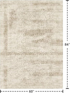 Latte&Fog 5x7 Area Rugs for Living Room, Vintage Beige Washable Rug, Boho - Image 2