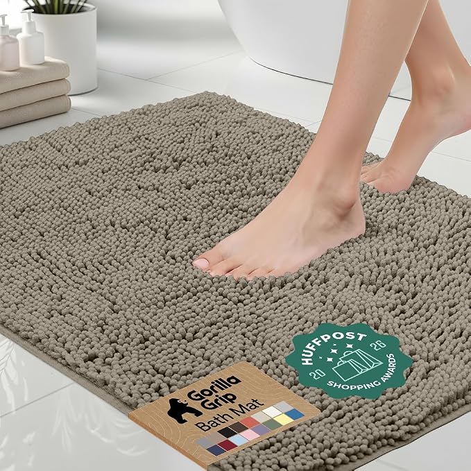GORILLA GRIP Bath Rug Mat 44x26, Thick Soft Absorbent Chenille, Quick Dry by Unknown