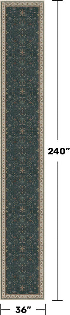 Hazo Haus Washable 3x20 Dark Green Hallway Runner Rug - Image 2