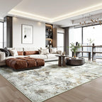 8x10 Area Rugs for Living Room, Abstract Neutral Large Washable Rug, Indoor - Image 8