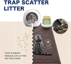 WePet Cat Litter Box Mat, Kitty Premium PVC Pad, Durable Trapping Rug, - Image 2