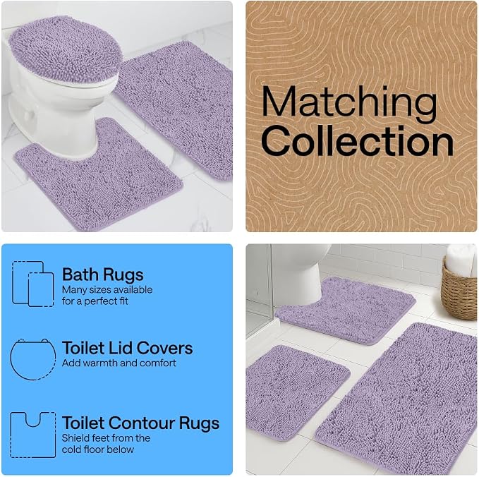 GORILLA GRIP Bath Rug Mat 44x26 Thick Soft Absorbent Chenille, Quick Dry - Image 8