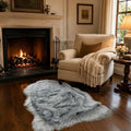 EasyJoy Faux Sheepskin Rug, Fluffy Faux Fur Rug, Ultra Soft Shag Area Rug by EasyJoy