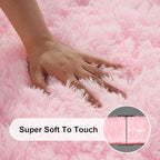 8x10 Area Rugs for Living Room, Large Fluffy Pink Rugs for Bedroom, Fuzzy Shag - Image 2