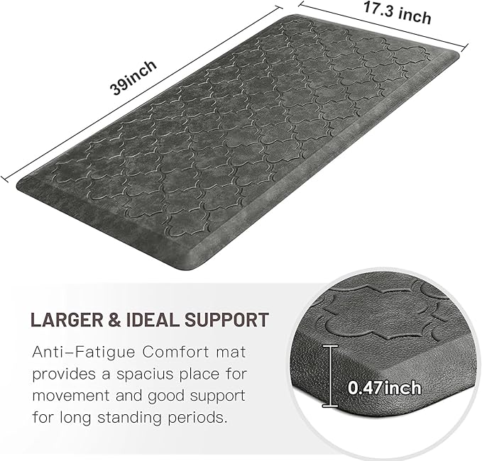 WISELIFE Kitchen Mat Cushioned Anti Fatigue Floor Mat, Thick Non Slip Water - Image 2