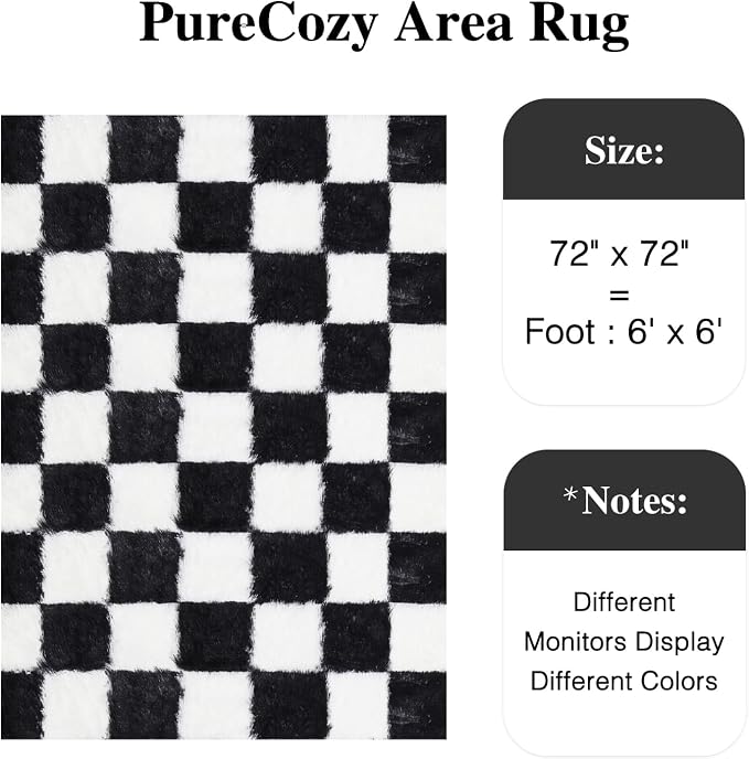 PureCozy Checkered Round Rugs 6ft - Image 2