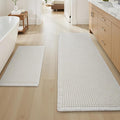 Upgraded Waffle Bath Mat Set of 2, Super Absorbent Non Slip Bath Mats by AMOAMI