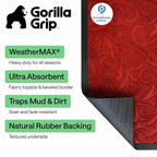 GORILLA GRIP 100% Waterproof All-Season WeatherMAX Doormat 35x23, US Designed - Image 2
