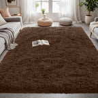 5x7 Area Rugs for Living Room Rug: Soft Fluffy Shag Brown Rugs for Bedroom - Image 4