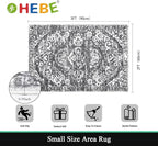HEBE Washable Area Rug 2'x3', Non Slip Soft Distressed Bedroom & Living Room - Image 2