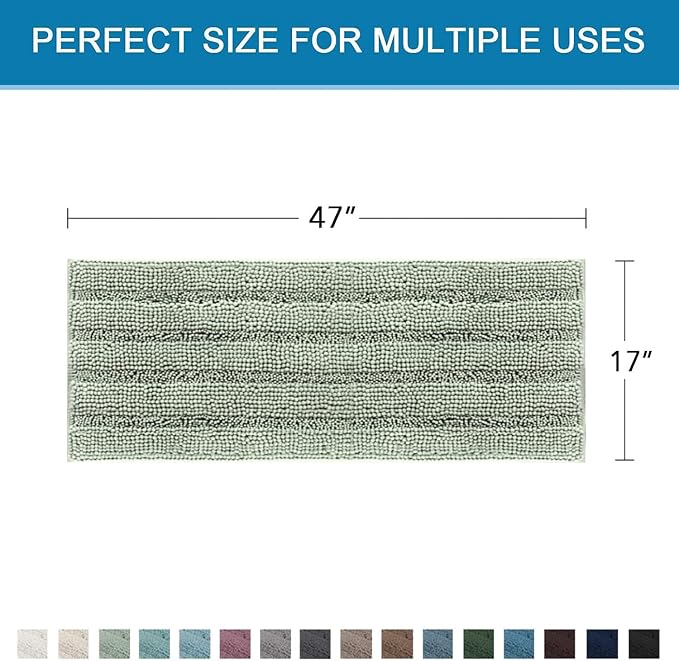 H.VERSAILTEX Bath Rugs for Bathroom Non Slip Bath Mats Extra Thick Chenille - Image 2