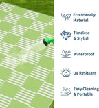 Garvee Waterproof Outdoor Rug 8x10, Checkered Foldable Plastic Straw Patio - Image 2