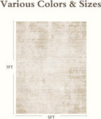 5x7 Area Rugs for Living Room Non Slip Machine Washable Rug Distressed Abstract - Image 2