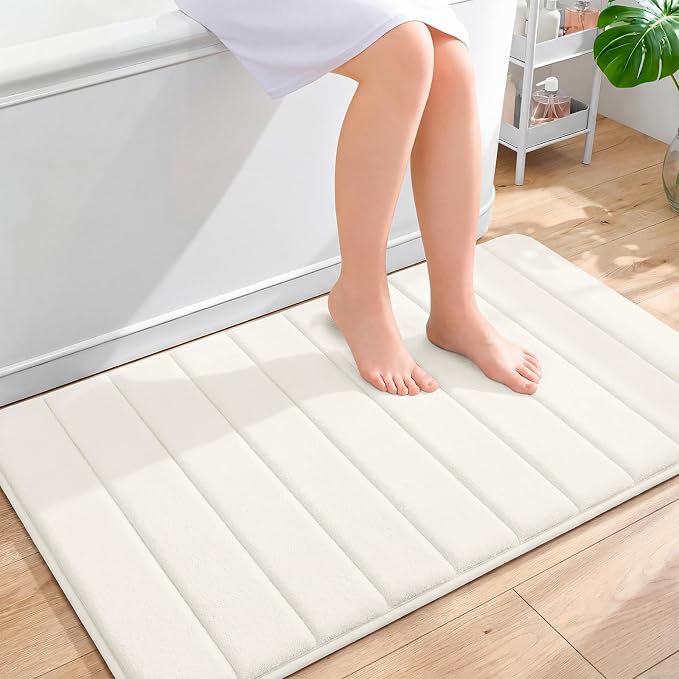 OLANLY Memory Foam Bath Mat 40x24, Super Soft Absorbent Bathroom Rugs, Quick Dry by OLANLY