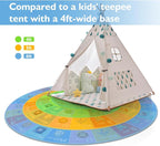 ABC Kids Rug for Playroom, 6ft Round Alphabet Small Classroom Rug, Non-Slip - Image 3