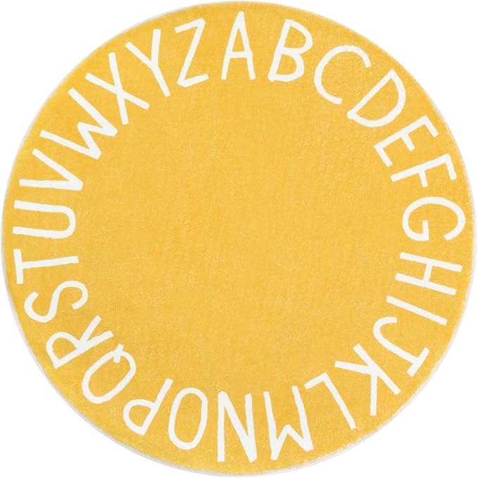 Topotdor Round Kids Play Rug Alphabet Nursery Area Rug Extra Large Soft by Topotdor