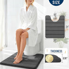 OLANLY Memory Foam Toilet Rugs U Shaped 24x20, Super Soft Absorbent Contour - Image 4