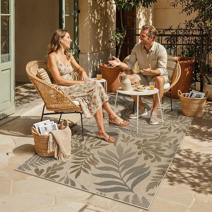 Easy Jute Rug Outdoor Indoor 4x6 Patio Mat Porch Entrance Brown Natural Non - Image 3