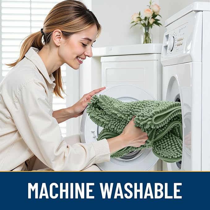 Smiry Dog Door Mat for Muddy Paws 47x32, Absorbent Dirt Trapper, Non-Slip - Image 5