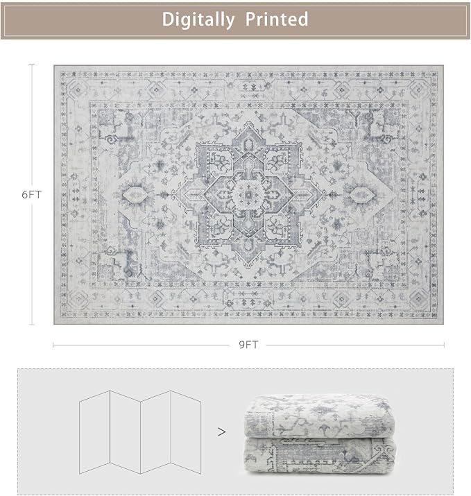 Srugn Area Rug 6x9 Washable Area Rugs - Image 2