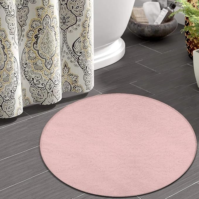 Machine Washable Modern Round Area Rug, Room Sofa Yoga Soft Round Carpet - Image 4