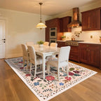 5x7 Area Rugs for Living Room Clearance Washable Boho Area Rug, Vintage Floral - Image 4