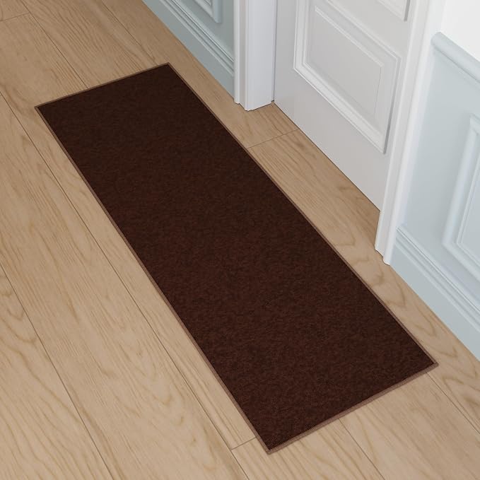 Ottomanson Hallway Runner Rug 20" x 53" Non Slip Solid Area Rugs Easy to Clean - Image 9