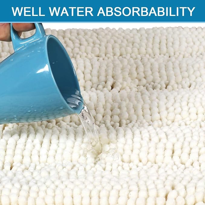H.VERSAILTEX Bath Rugs for Bathroom Non Slip Bath Mats Extra Thick Chenille - Image 5