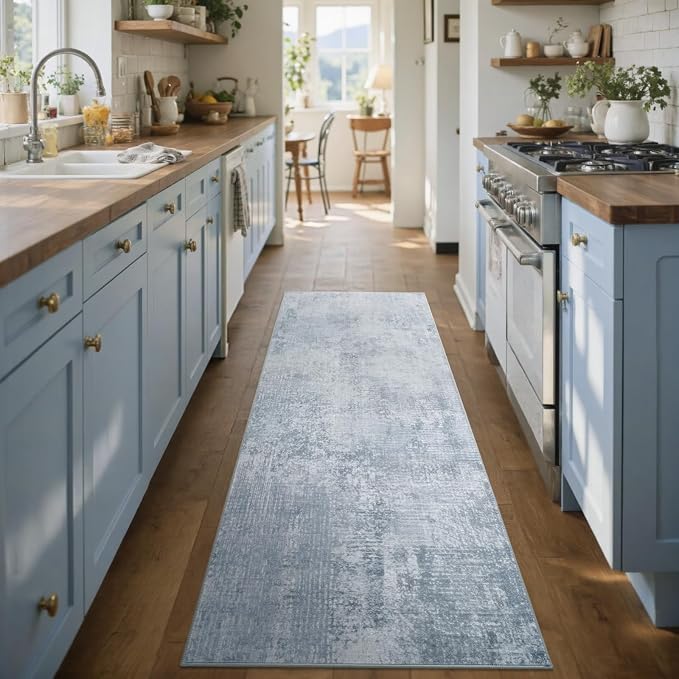 2x6 Ft Washable Runner Rug, Non-Slip Low Pile Hallway Kitchen Area Rug - Image 4