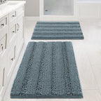 Non Slip Thick Shaggy Chenille Bathroom Rug Mat Set Extra Soft and Absorbent by HVERSAILTEX