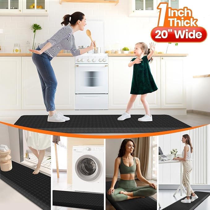 StepRite 1” Thick Kitchen Mats for Floor, Anti Fatigue Kitchen Rugs, Heavy Duty - Image 6