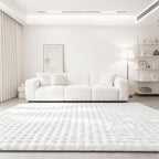 White Rabbit Plush Rug 6'x9', Fluffy Faux Fur Shaggy Area Rug - Image 3