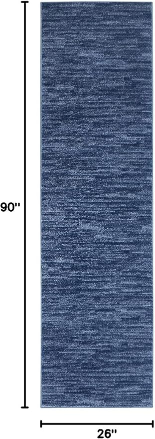 Nourison Home Nourison Essentials Navy Blue 2'2" x 7'6" Area Rug - Image 2