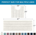 H.VERSAILTEX Bathroom Rugs Bath Rug Set 2 Piece Bathroom Contour Rug Toilet Mat - Image 2