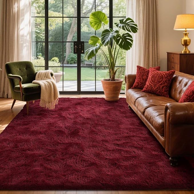 Area Rugs for Living Room, 5x7 Feet Soft Fluffy Shagg Plush Rug High Pile Large by Cuzwlovita