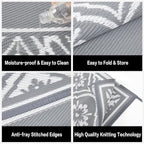 HUGEAR Outdoor Rug 9'x12' Patio Waterproof Mat Camping Carpet Outside Area Rug - Image 6