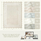 Area Rugs 5x7 Living Room Washable Modern Rug, Neutral Beige Soft Non Slip Rugs - Image 2