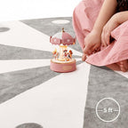 jinchan 5ft Round Rug Grey Washable Fun Cute Playroom Mat Non Slip Cheerful - Image 4