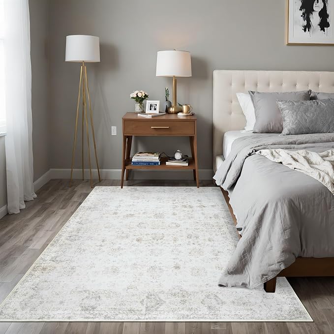 Washable 3×5 Area Rug for Living Room, Vintage Floral Rug Soft Non Slip Stain - Image 6