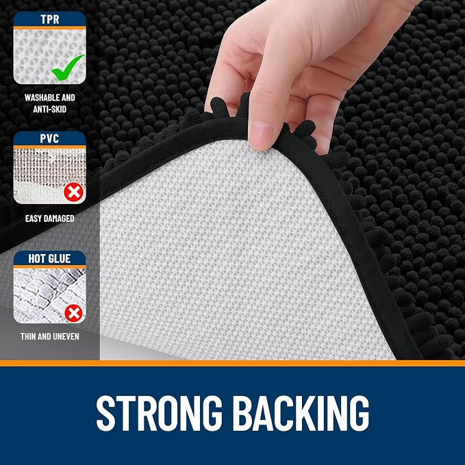 OLANLY Toilet Rugs U-Shaped 24x24, Extra Soft Absorbent Chenille Contour - Image 6
