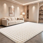 Creamy White Rabbit Plush Rug 6'x9', Fluffy Faux Fur Shaggy Area Rug by CHOVY